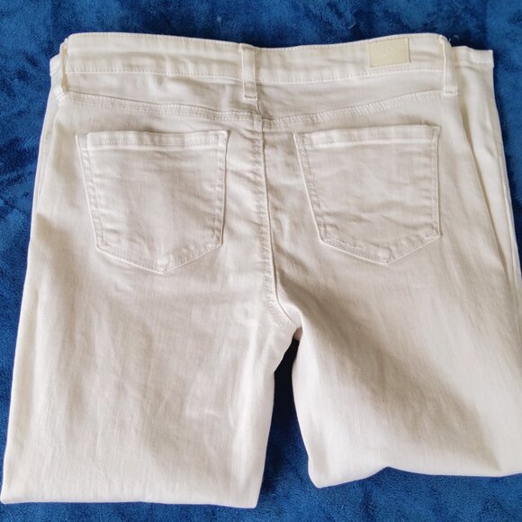 Solid White Soft Stretch Straight Cotton Skinny Jeans Size 8P EUC - Picture 4 of 14